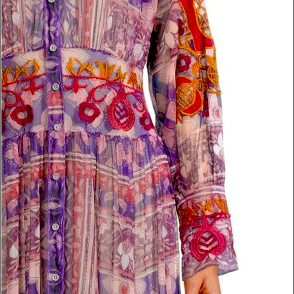 ❤️JOHNNY WAS DUANA EMBROIDERED MESH DRESS💐💐❤️ Most beautiful dress. 3 sizes. - Picture 10 of 11